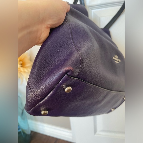 Purple Coach Purse 💜 Edie Handbag - Picture 5 of 17